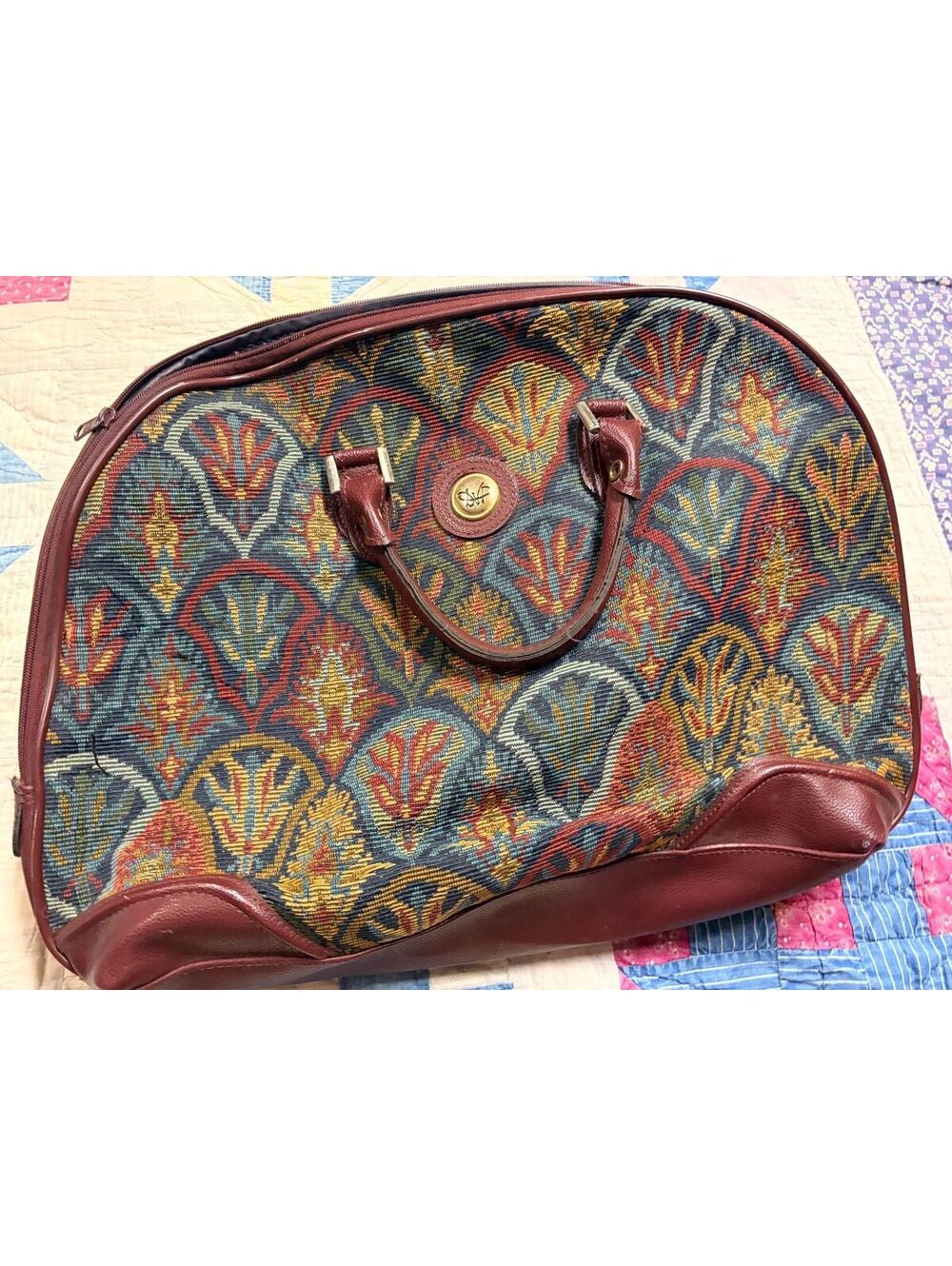 Vintage Tapestry Weekender Travel Bag Boho Retro Carpet Duffel Luggage